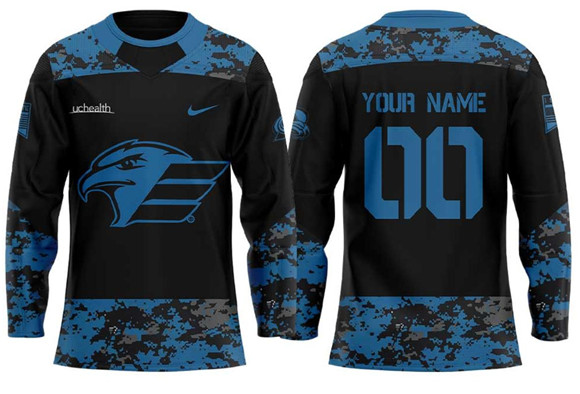 Men's Colorado Eagles Custom Black Hockey Jersey